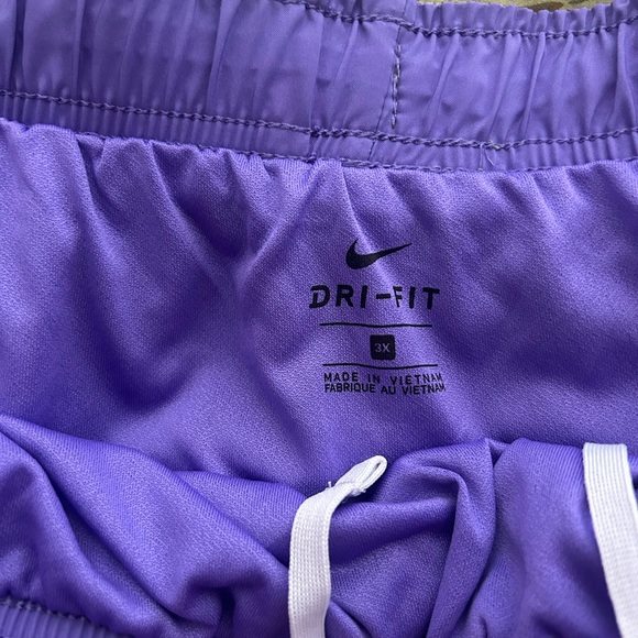 Nike Gray and Purple Athletic Shorts with Elastic Waistband - Picture 2 of 3